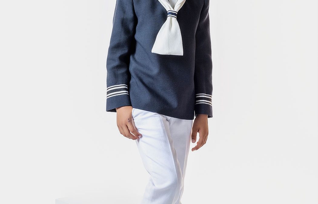 Marinero lino marino con blanco 27-1034 — Timoneles