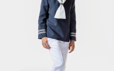 Marinero lino marino con blanco 27-1034 — Timoneles